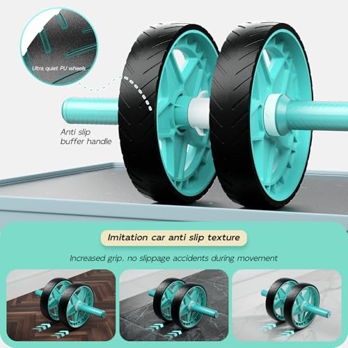 Double-Wheel Ab Roller for Core Training – Rebound Design with Adjustable Green