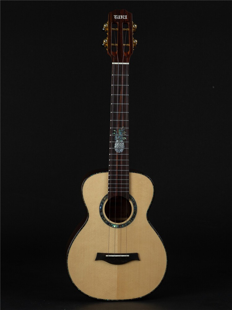 Tiki Solid Spruce Top/Solid Indian Rosewood Body Tenor Ukulele (Abalone Inlay)