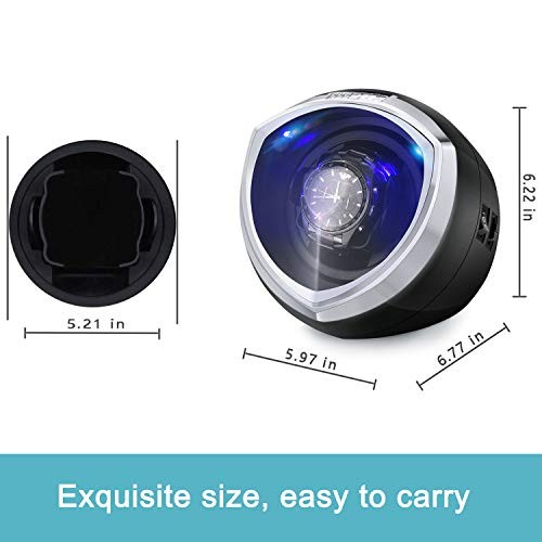 Single Automatic Watch Winder with Quiet Motor, 4 Rotation Mode Black