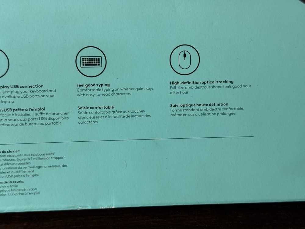 NEW Logitech Desktop MK120 USB Wired Mouse & Keyboard Combo Comfortable PC & Mac