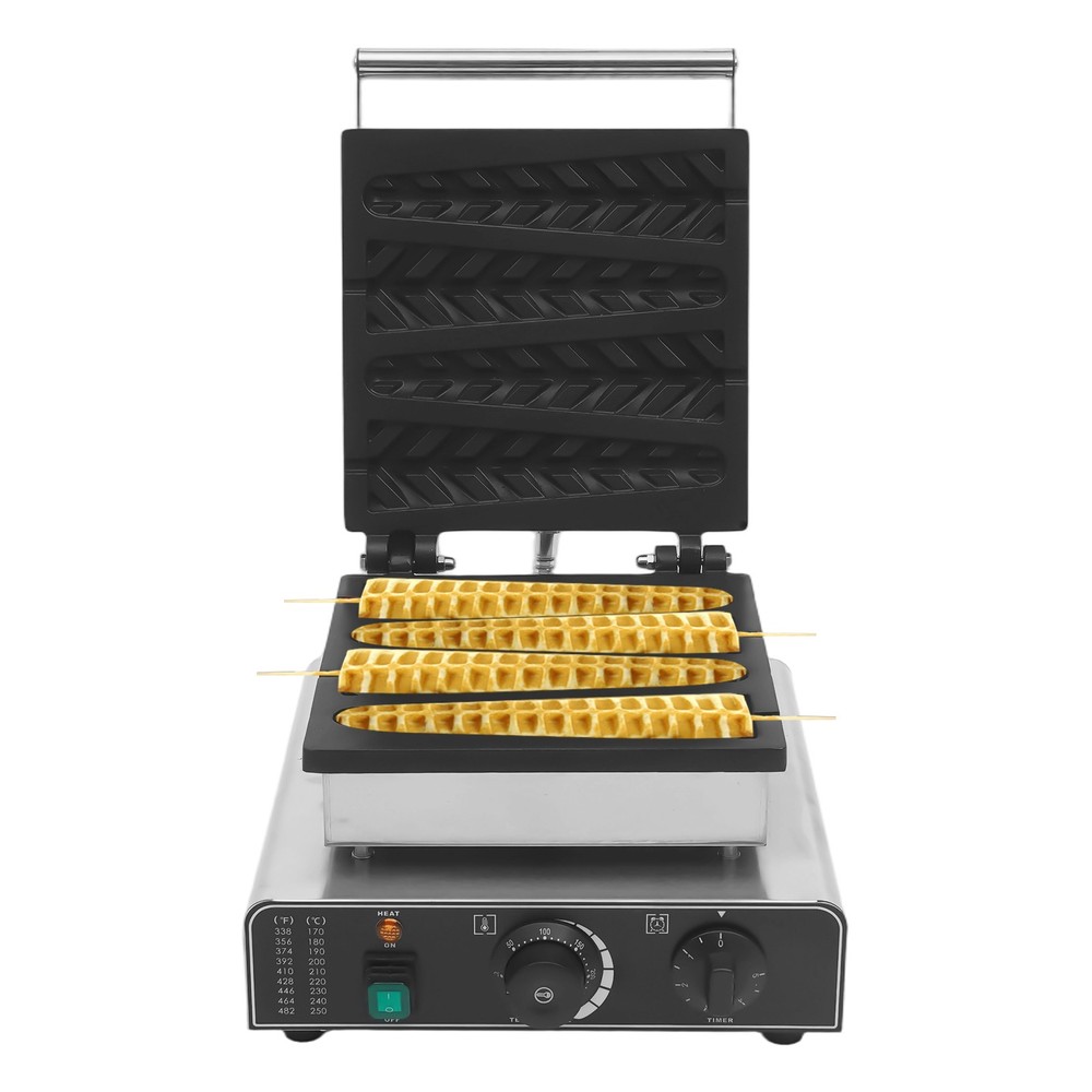 Electronic Commercial Lolly Waffle Stick Baker Machine Waffle Maker Silver