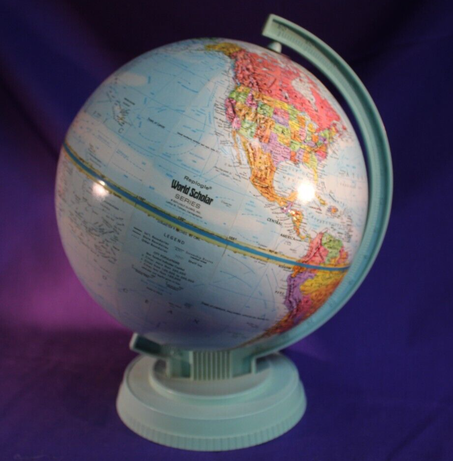 Replogle Globe 9" Diameter USSR Era Relief Global World Scholar Series