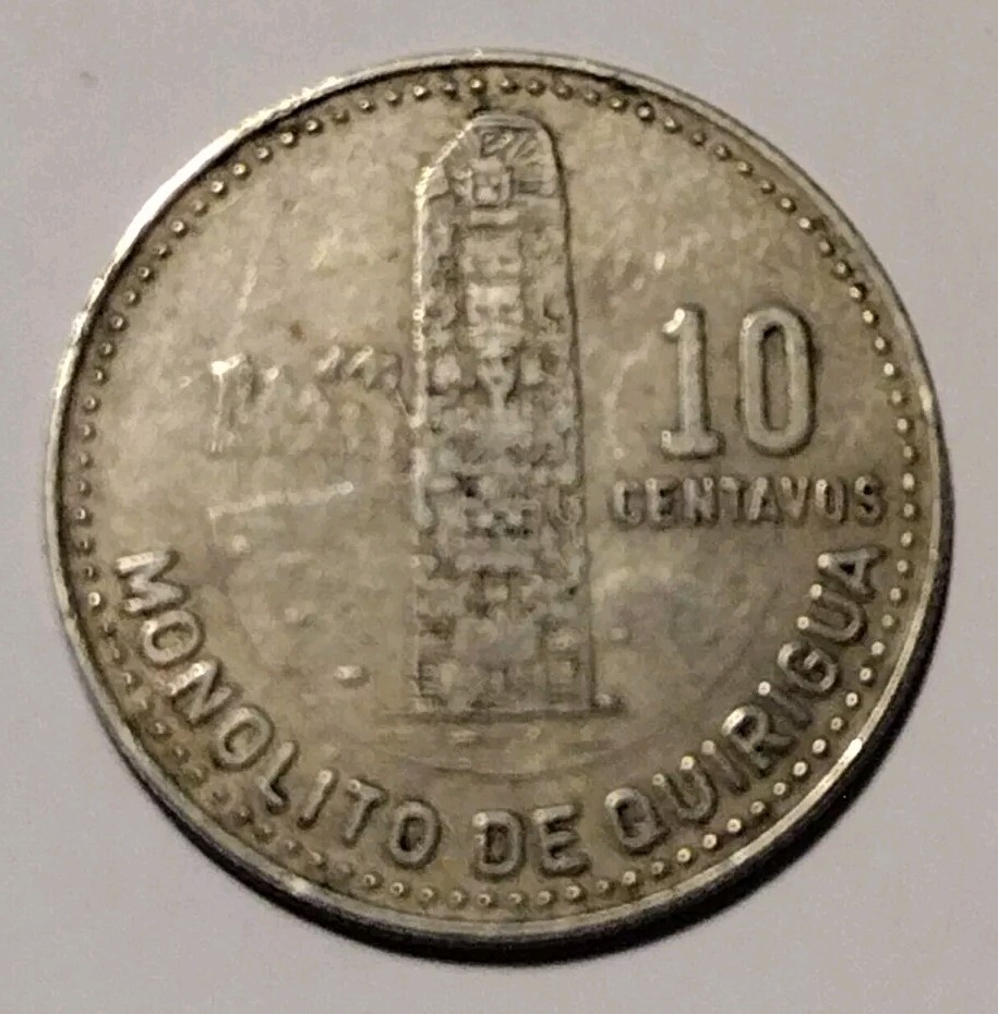 1983 Guatemala 10 Centavos Coin