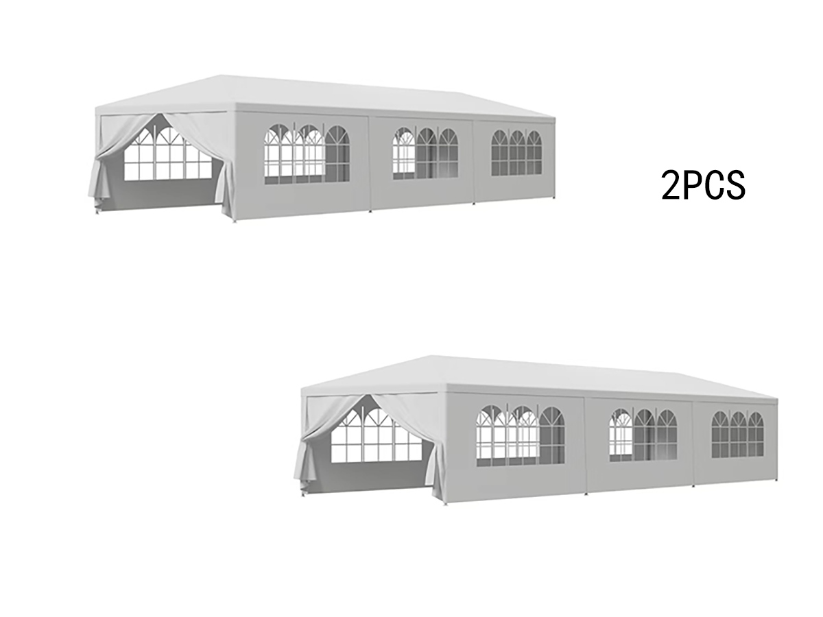 10'x10'/20'/30 Outdoor Gazebo Wedding Party Tent White Canopy With Sidewalls