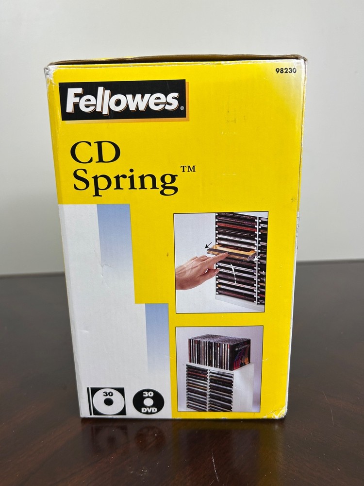 Fellowes CD Spring Loaded Storage Unit 30-48 Disc DVD Capacity New in Box