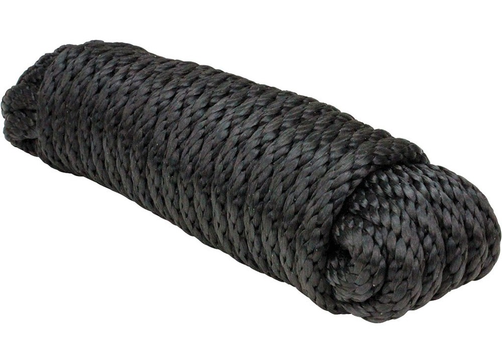 Extreme Max 3008.0034 Solid Braid MFP Utility Rope - 1/2" x 100', Black