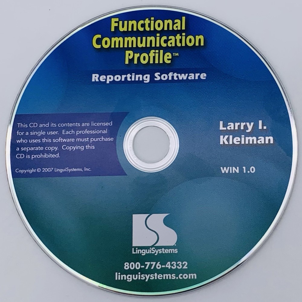 Functional Communication Profile Reporting Software Only No Manual Larry Kleiman
