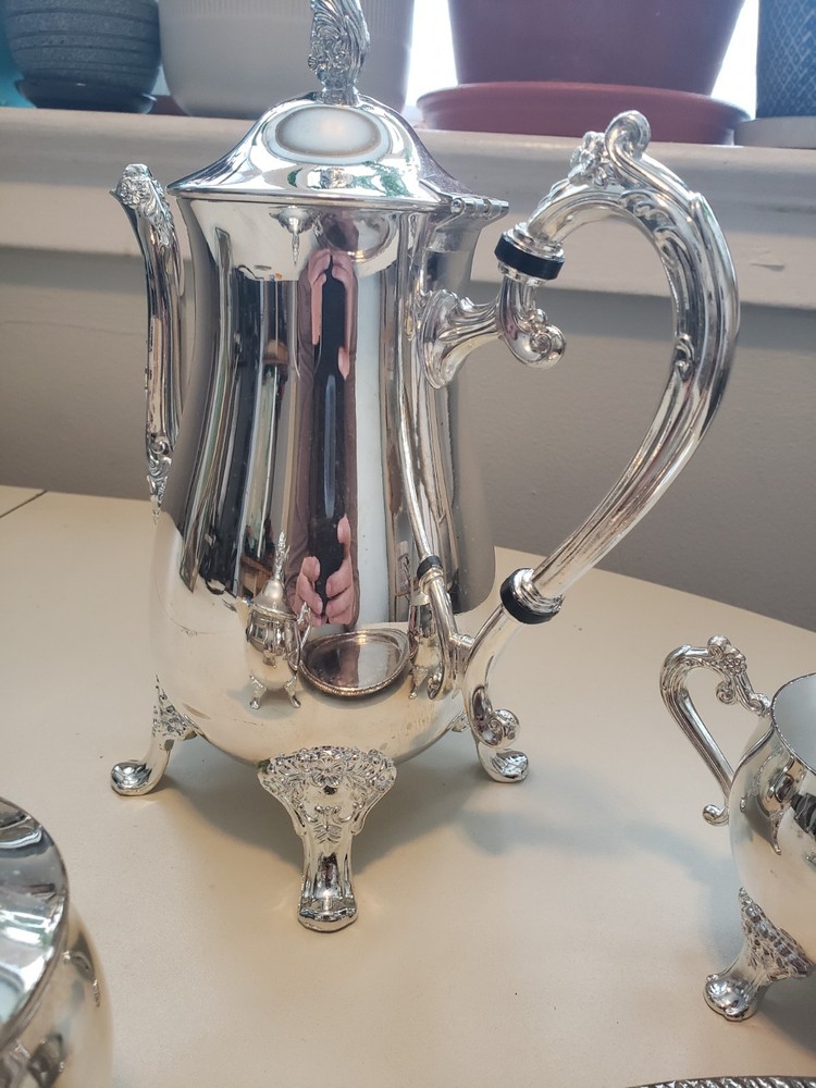 Vintage Silver Plate Tea Set with Tray