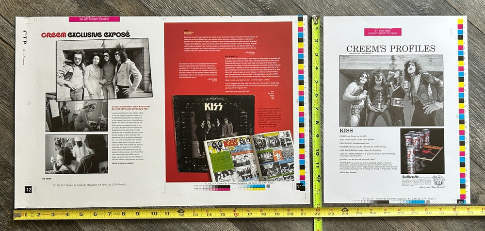 KISS Creem Magazine Book Proof Pages Set Vintage Kiss Aucoin Era Classic Profile