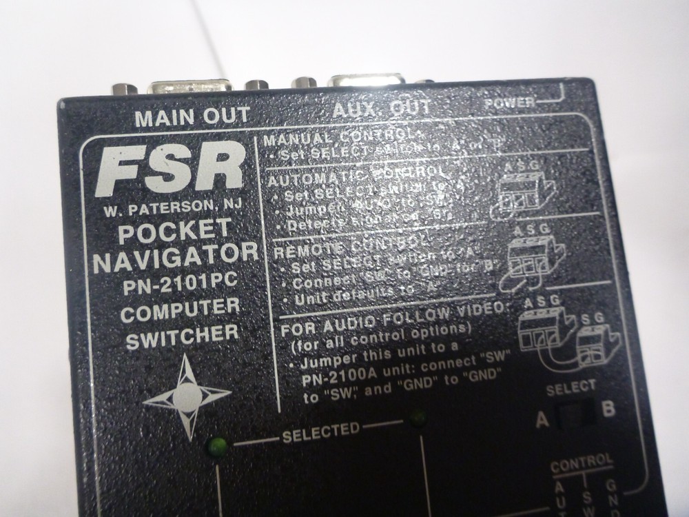 FSR Pocket Navigator Computer Switcher PN-2101PC with VGA cable Tested