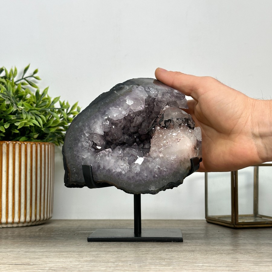 Natural amethyst Geode with Calcite Formation. MWS2424