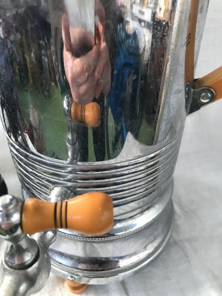 Vintage, Art Deco Chrome and Bakelite Coffee Percolator- Complete Set