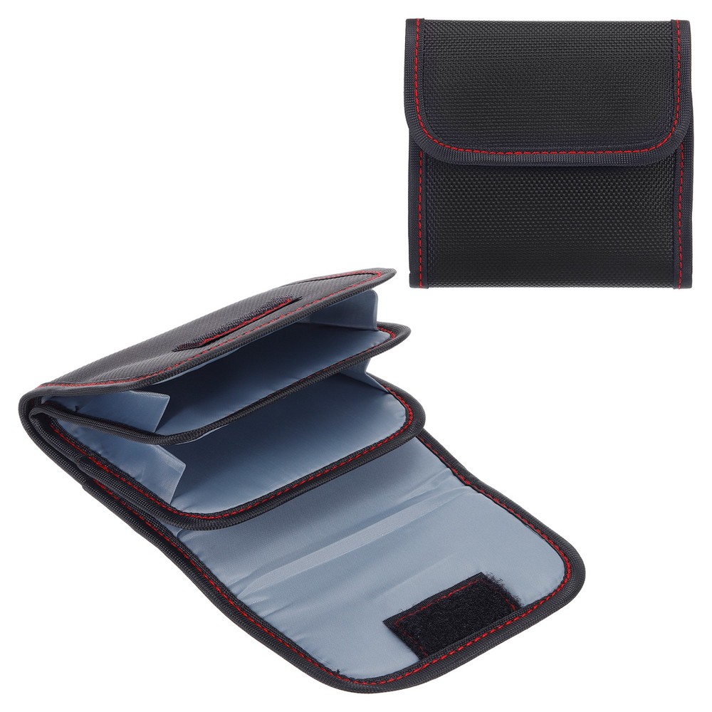 82mm Camera Filter Case 3 Pocket Camera Filter Case Pouch Black Red