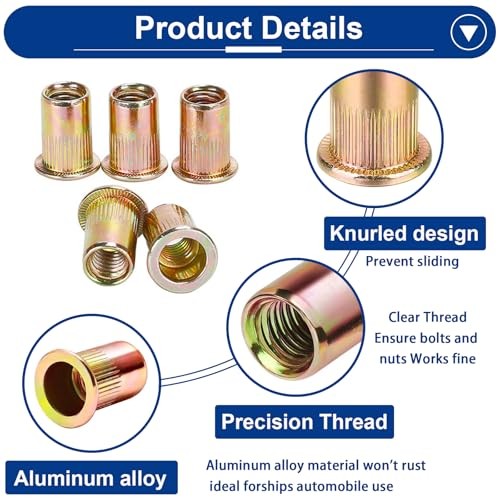 501Pcs Rivet Nut Tool Kit, Rivnut Tool 5 Size Nutsert Tool Kit