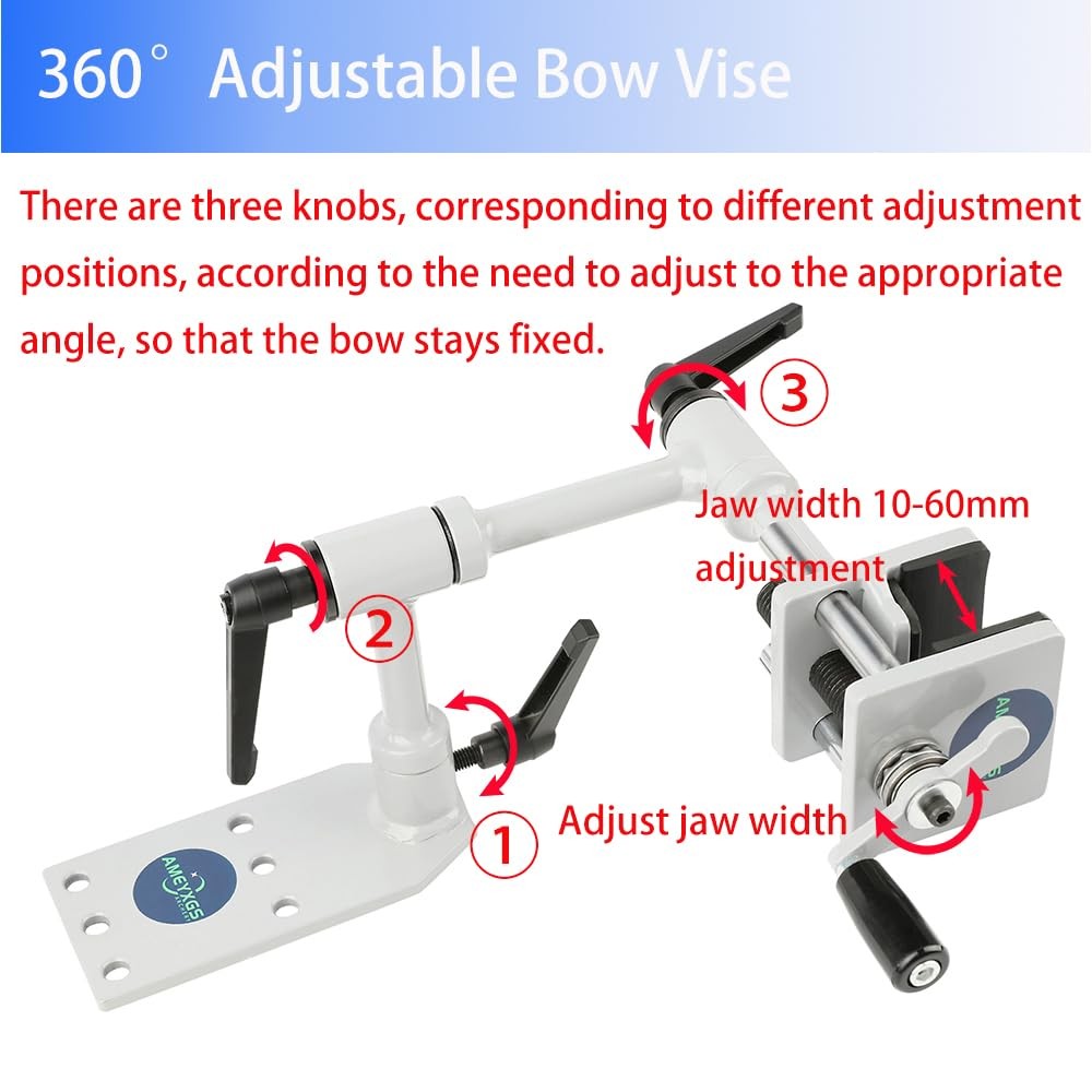 Bow Vise for Compound Bow 360° Adjustable Bow Mount Tool Compound Bow Press B...