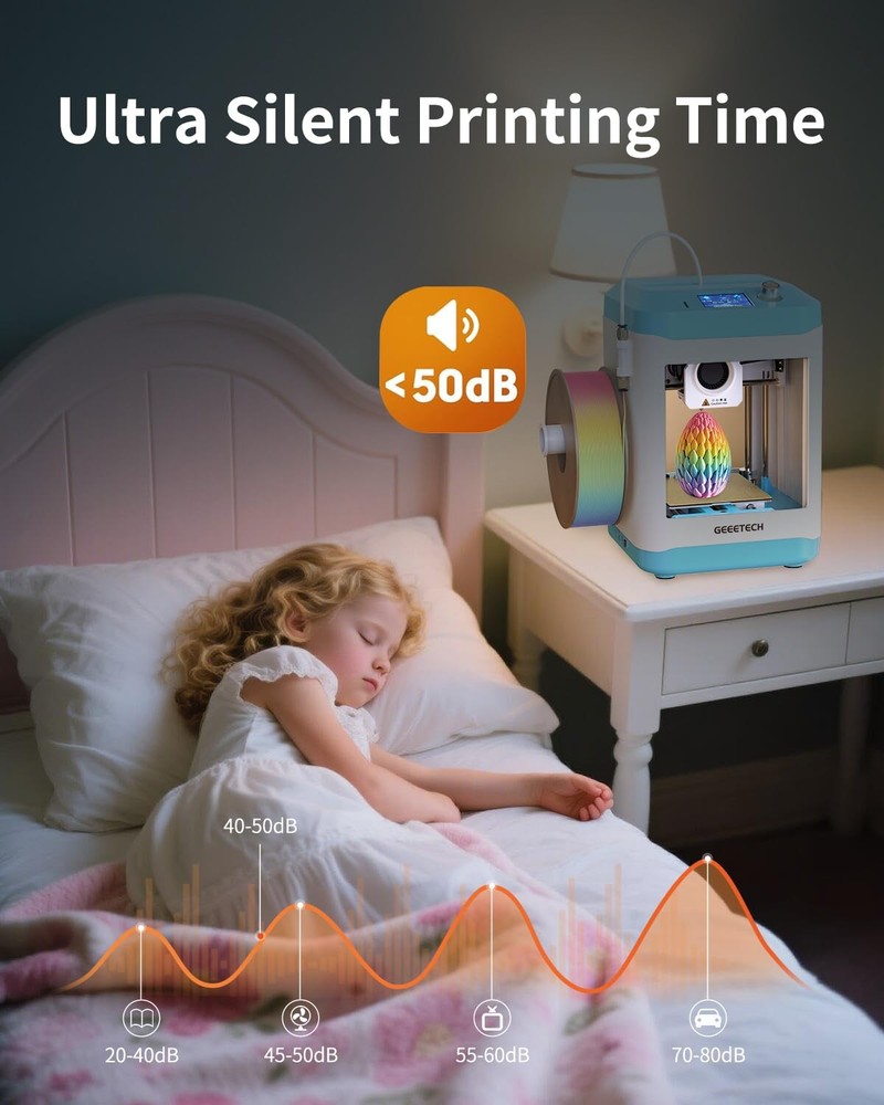 Fully Assembled Mini 3D Printer for Kids & Beginners - Complete Starter Kit