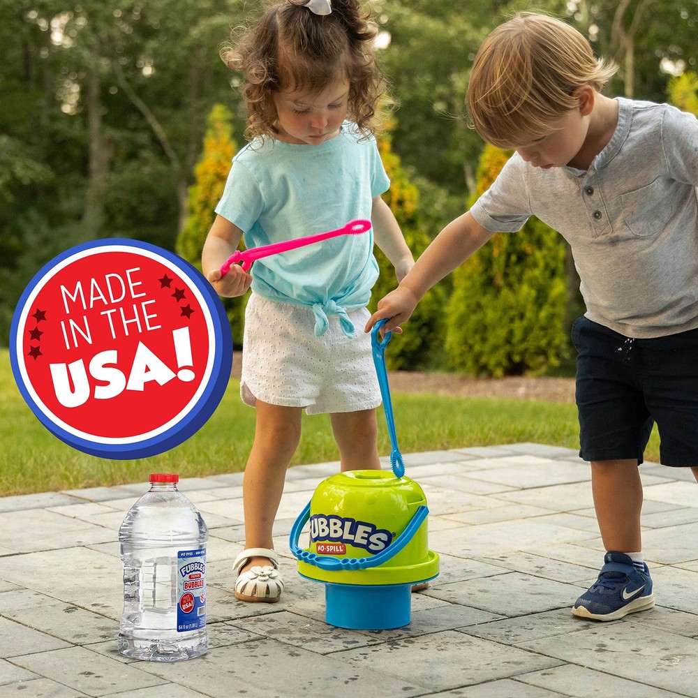 Fubbles 64oz Non-Toxic Bubble Solution - USA Made, No Dyes, Premium