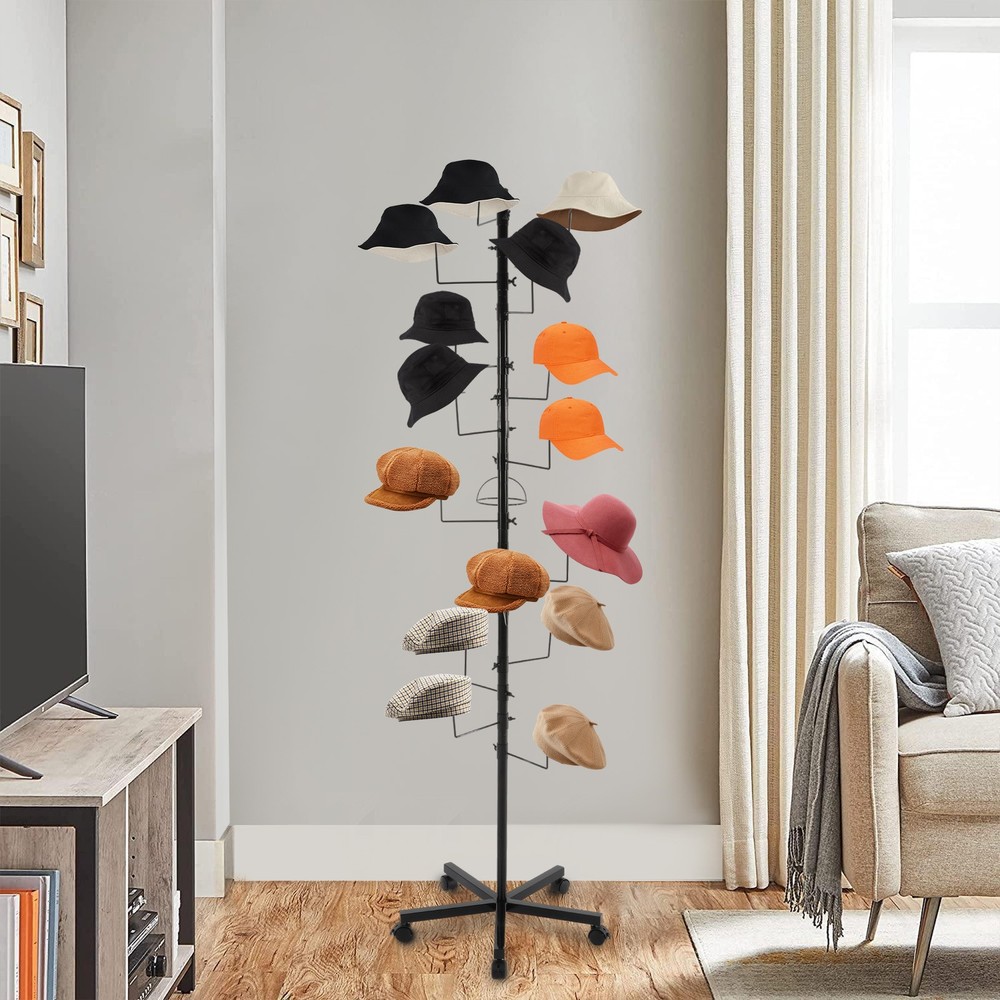 Freestanding Hat Rack 16-hook Hat Display Rack Home/Retail Hat Display Stand