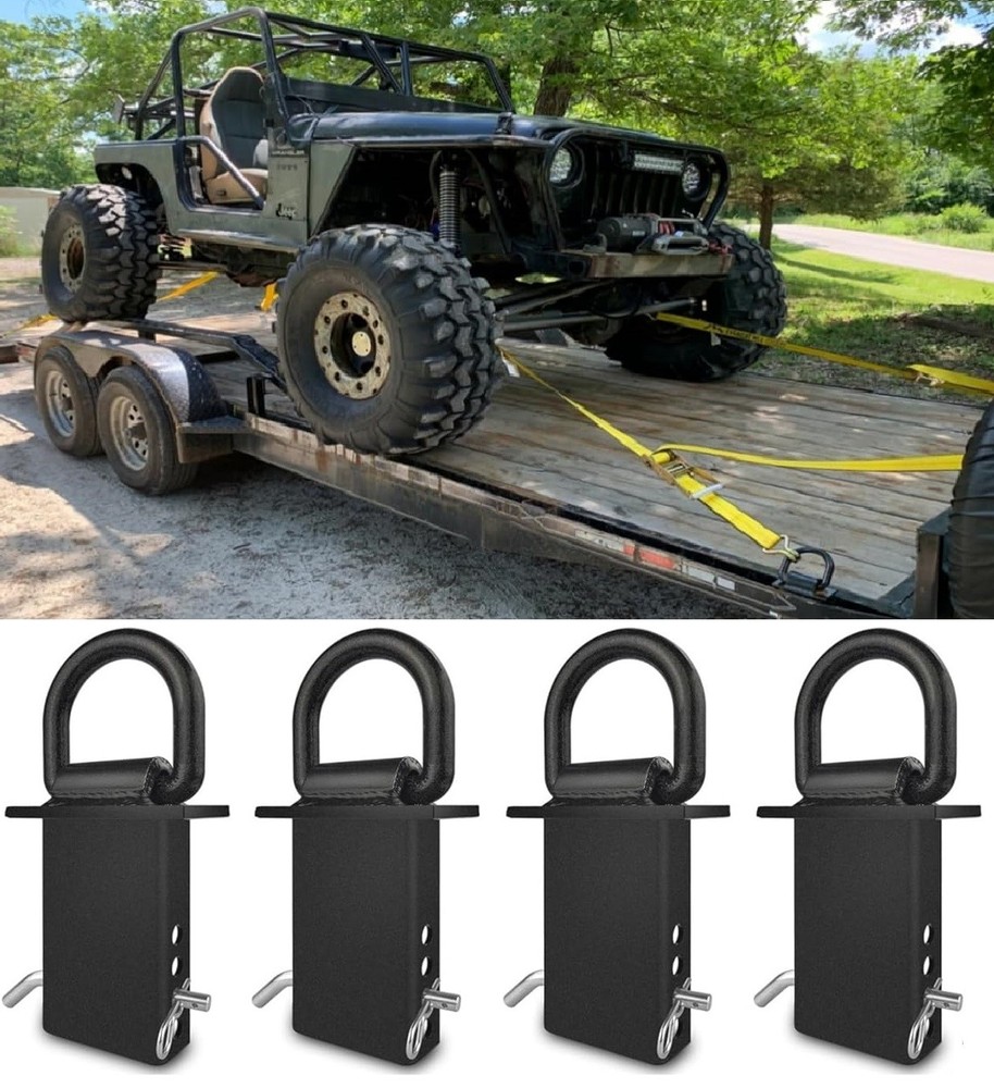Stake Pocket D-Ring Tie Downs Utility for Flatbed Trucks and Trailer – 6 Pack
