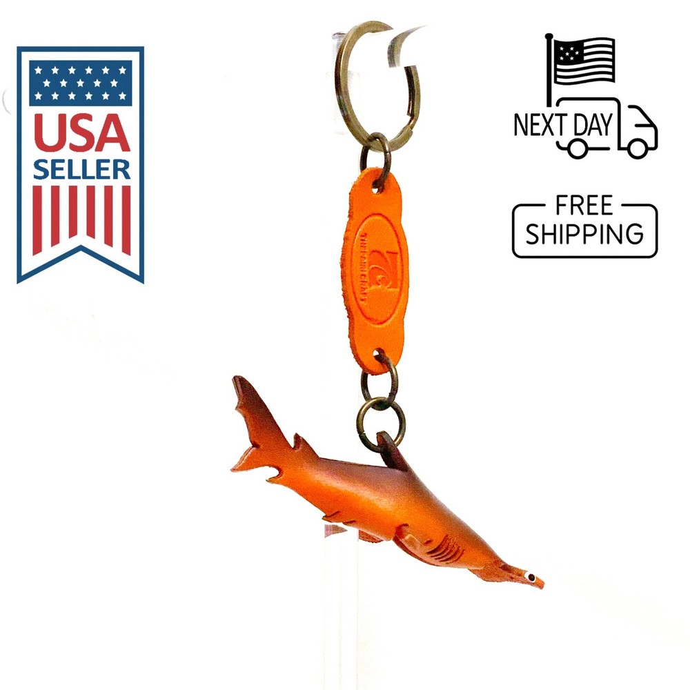 Hammerhead Shark Handmade Leather Keyring