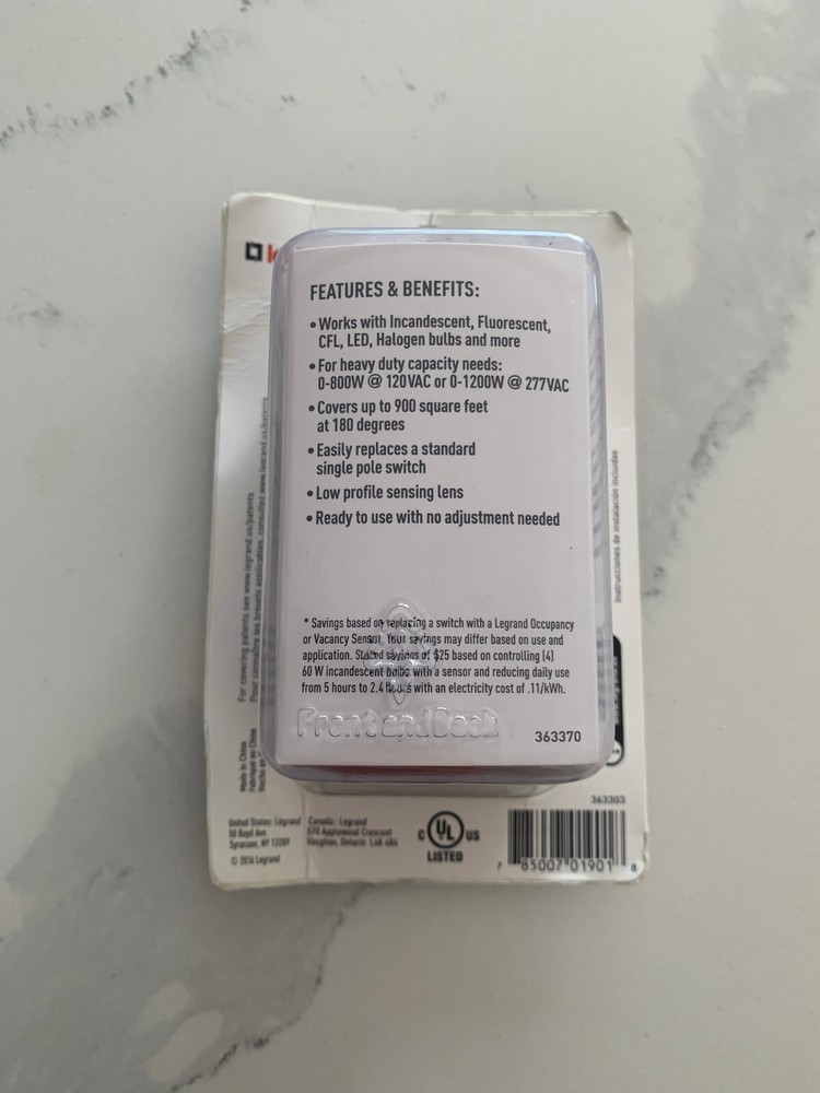 Legrand Pass&Seymour Occupancy Sensor White WSP250WCCV4