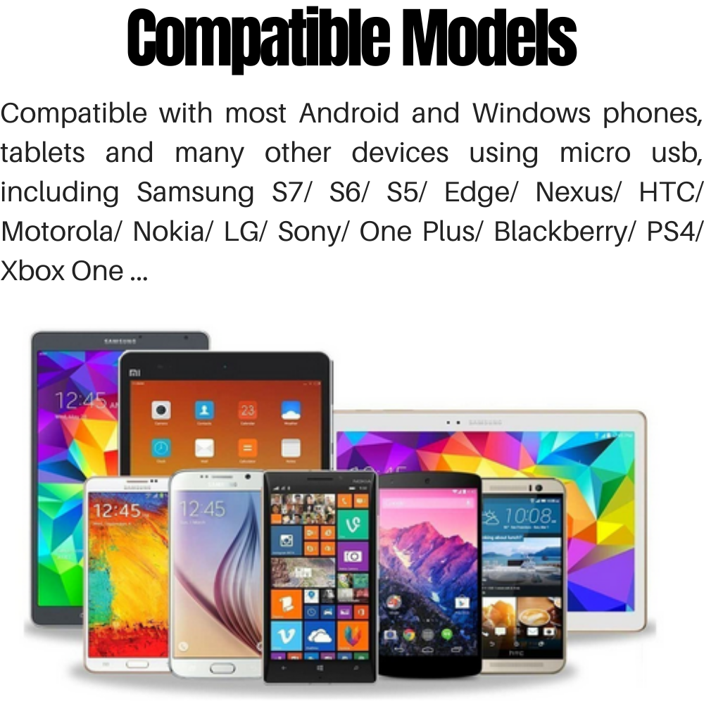 Micro USB Phone Charger Adapter Cable Data Sync Cord For Samsung Google Android