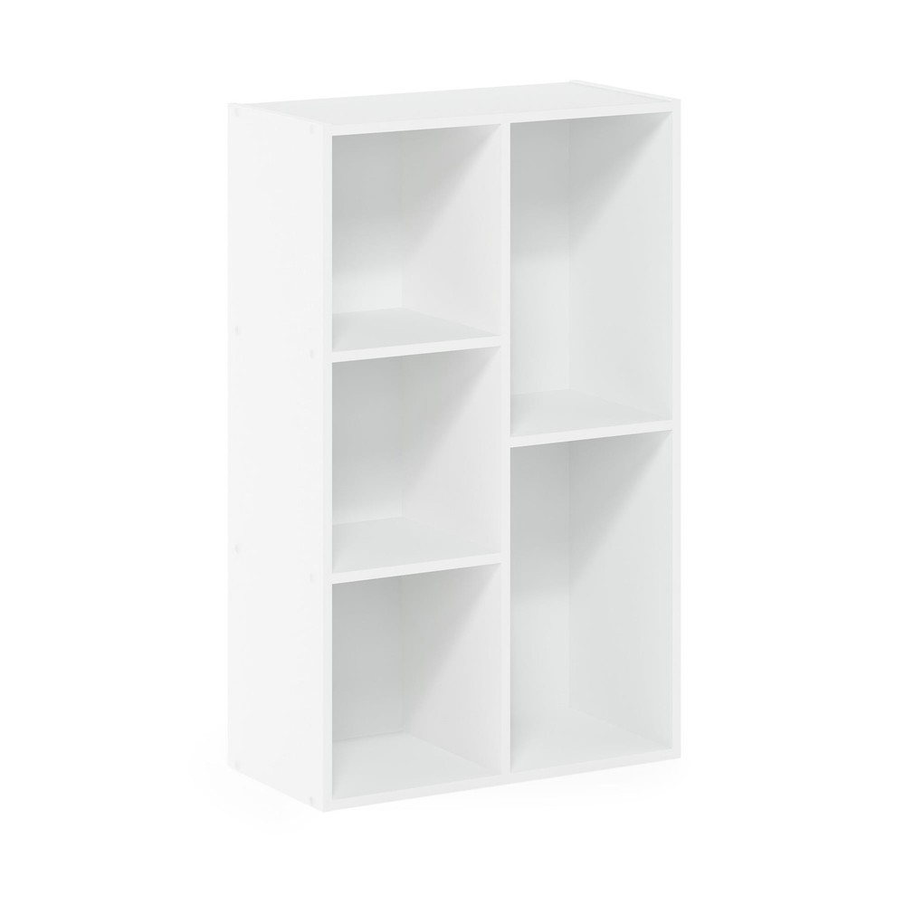 5-Cube No Tool Assembly Open Shelf White W/ Small Space & Easy Setup