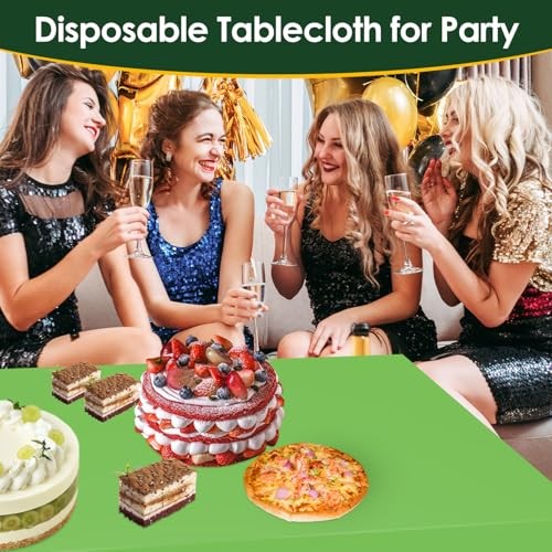 5 Pack 54 x 108 Inch Plastic Tablecloth Disposable Rectangle Lime Green