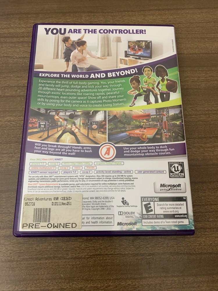 xbox 360 kinect censor bar with 4 games WORKING CIB GAMES