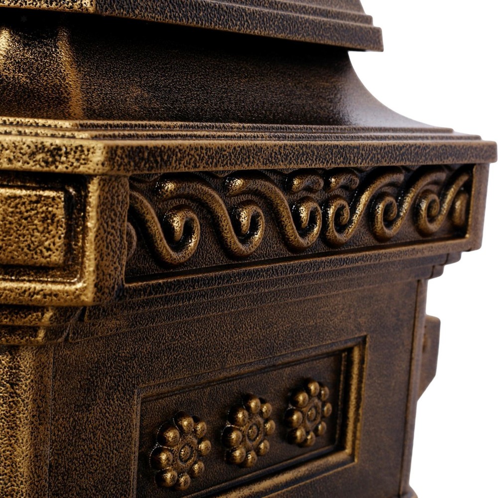 Outdoor Large Mailbox Copper Statue Decorative Postbox Rainproof Parcel Storage