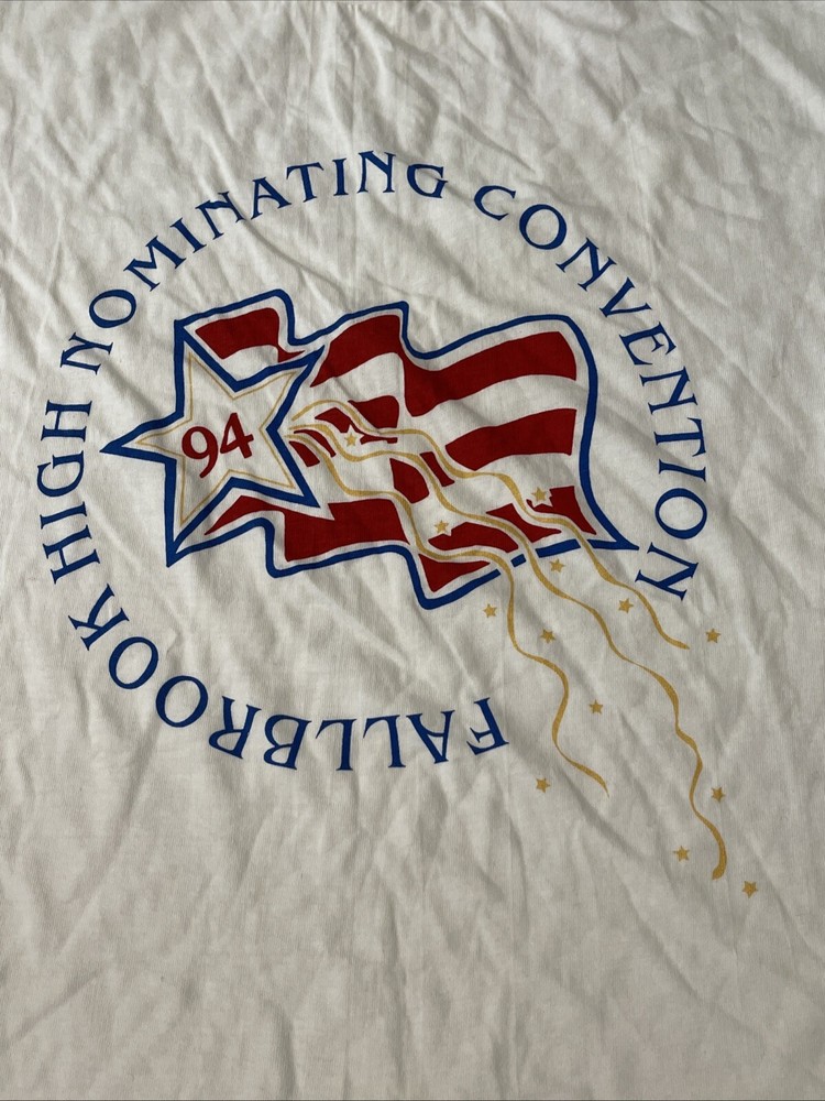 Fallbrook High Nomination Convention Single Stitch Men Size Large White