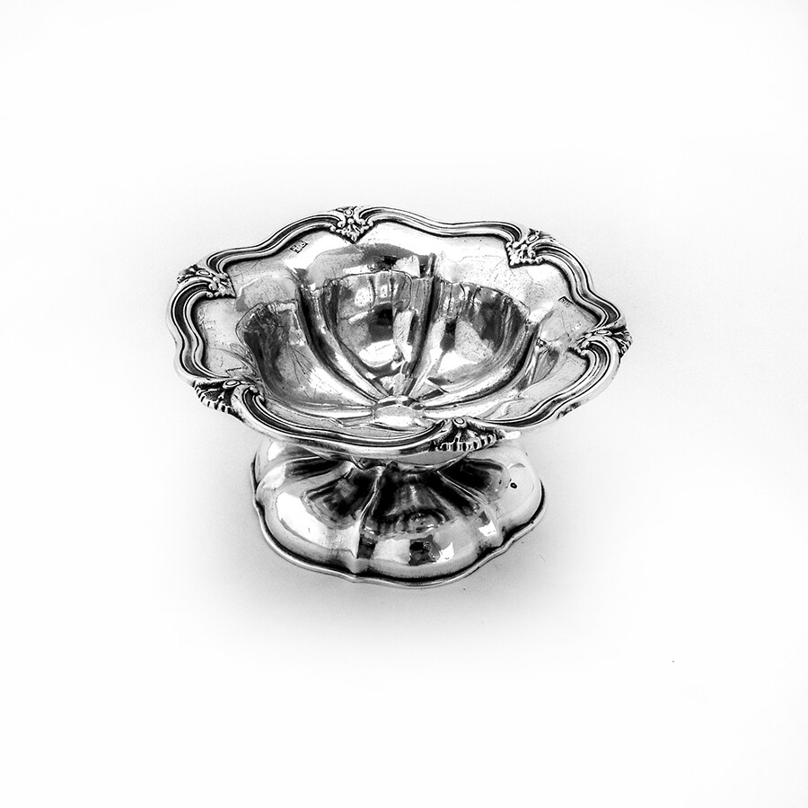 Russian Large Footed Open Salt Dish 84 Standard Silver