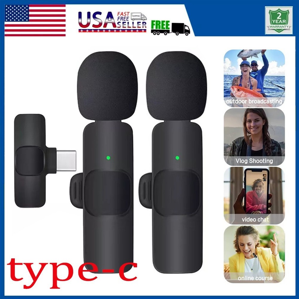 Lavalier Microphone Wireless Audio Video Recording Mini Mic For Android