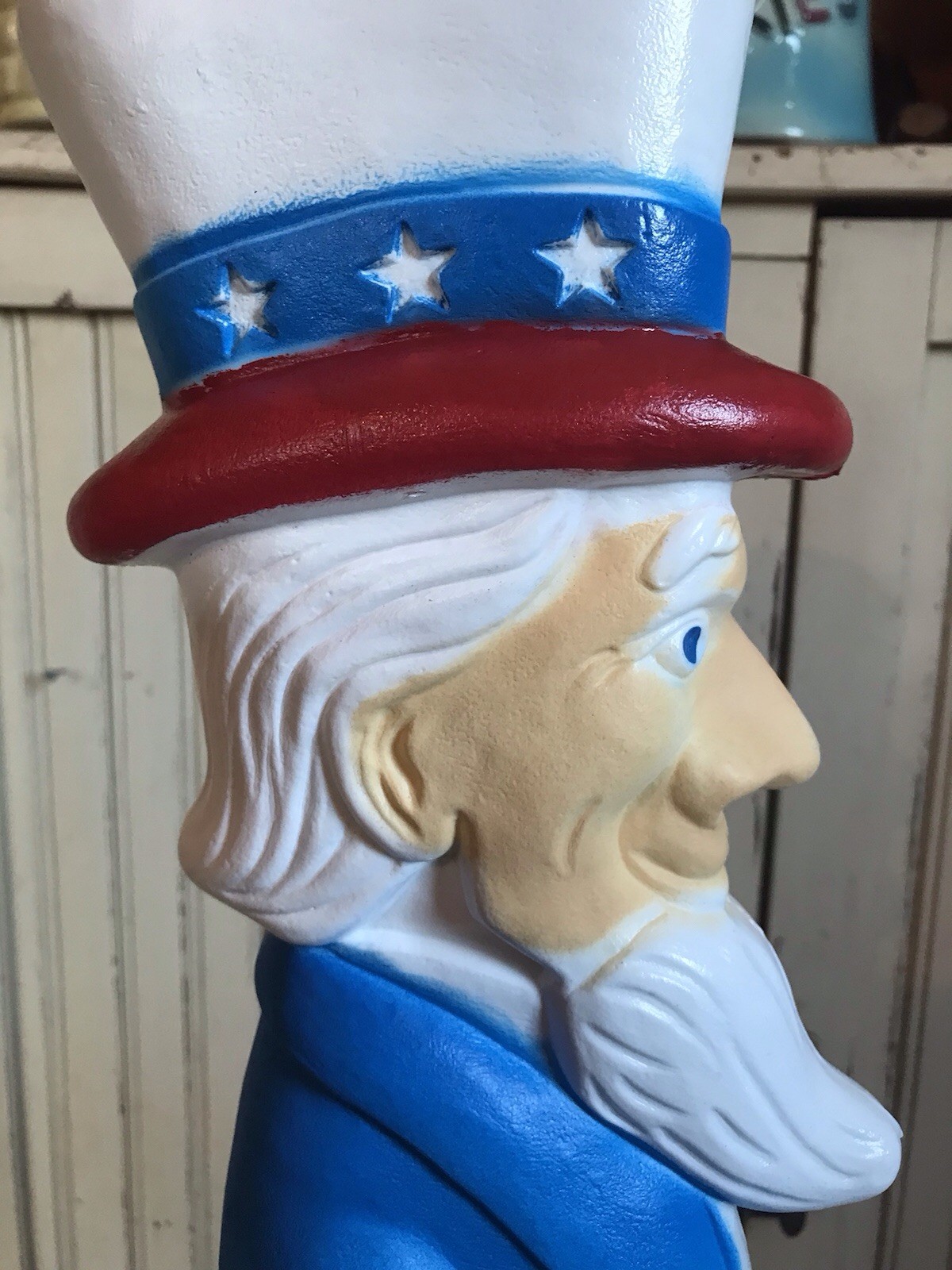 Blow Mold Nostalgic American Uncle Sam With Flag Made In America Union Products