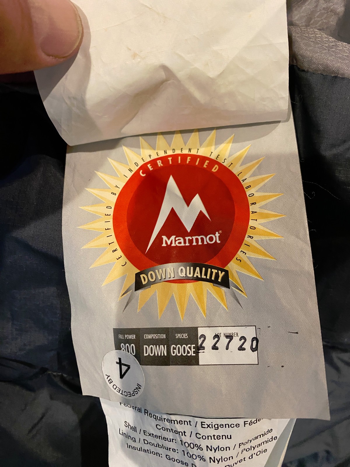 Marmot Arroyo Goose Down Sleeping Bag 30 Degree Left Zip 82"x33.5"