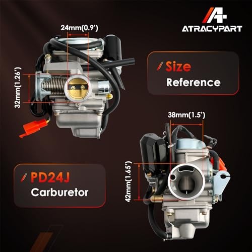 PD24J Carburetor, Compatible with 4-Stroke Engines GY6 125cc Carburetor Only