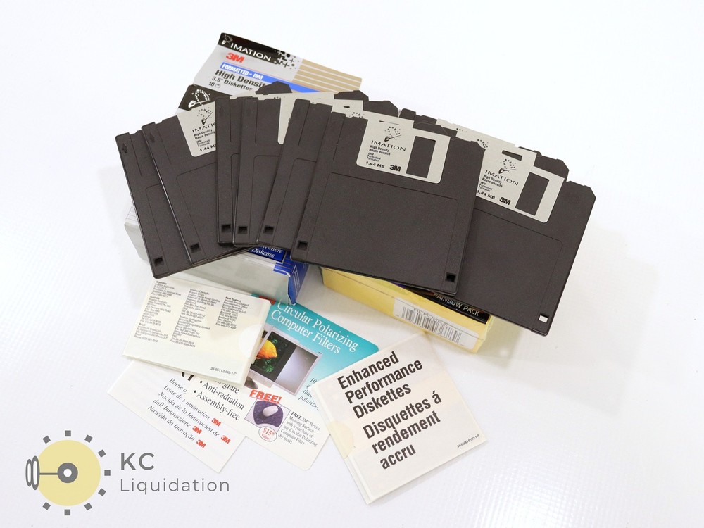2x Mixed Lot 3.5" Computer Diskettes MAC/IBM Formatted 1.44MB Memorex/Imation