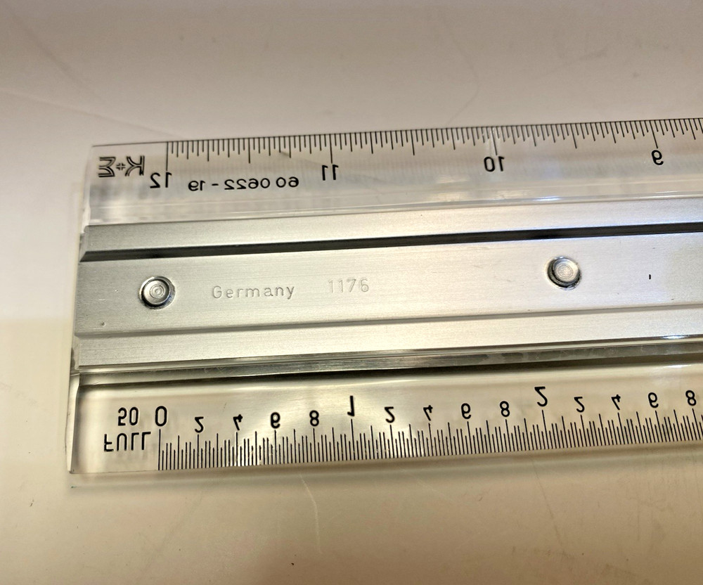 K & E New 12" DRAFTING MACHINE SCALE- 60 0622 -19 /Made in Germany