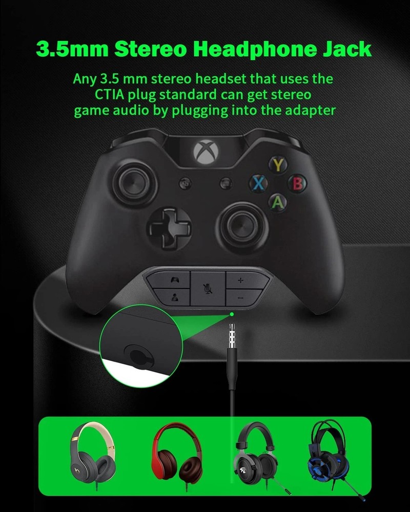 OLCLSS Stereo Headset Adapter, Xbox Controller Adapter Xbox Mic Adapter for X...
