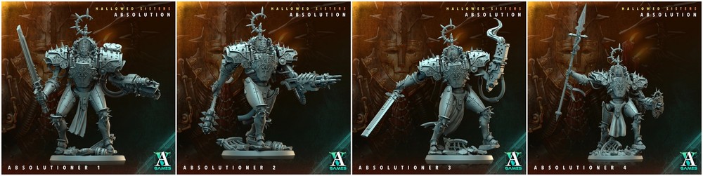 3D Printed Archvillain Games Absolutioner Hallowed Sisters Absolution 28 32mm