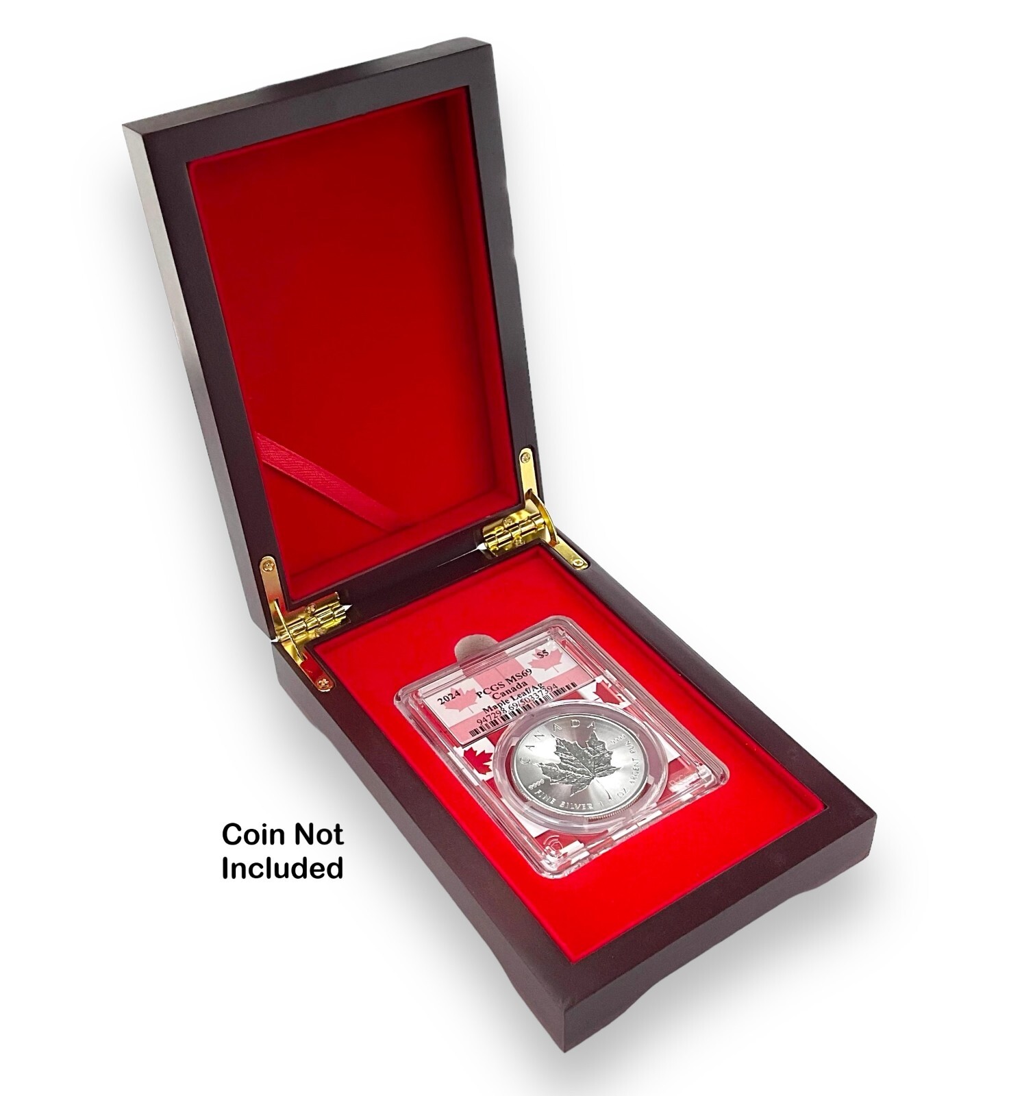 Unbranded Wood Single Coin Storage Box for PCGS Slabs