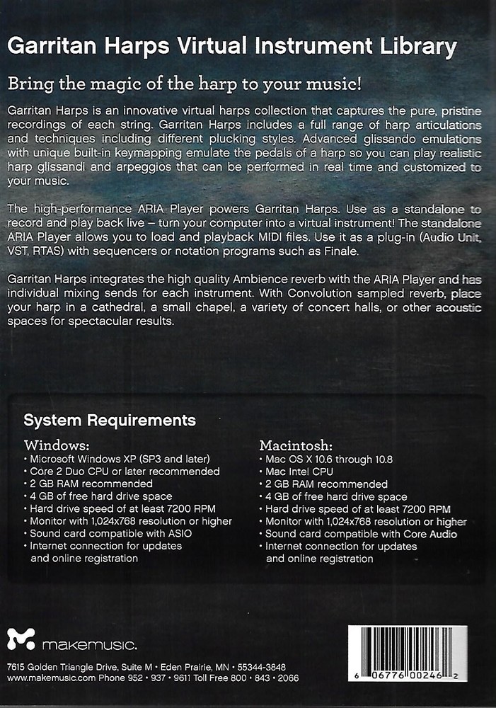 Garritan Harps: Virtual Software Instruments (CD-ROM)