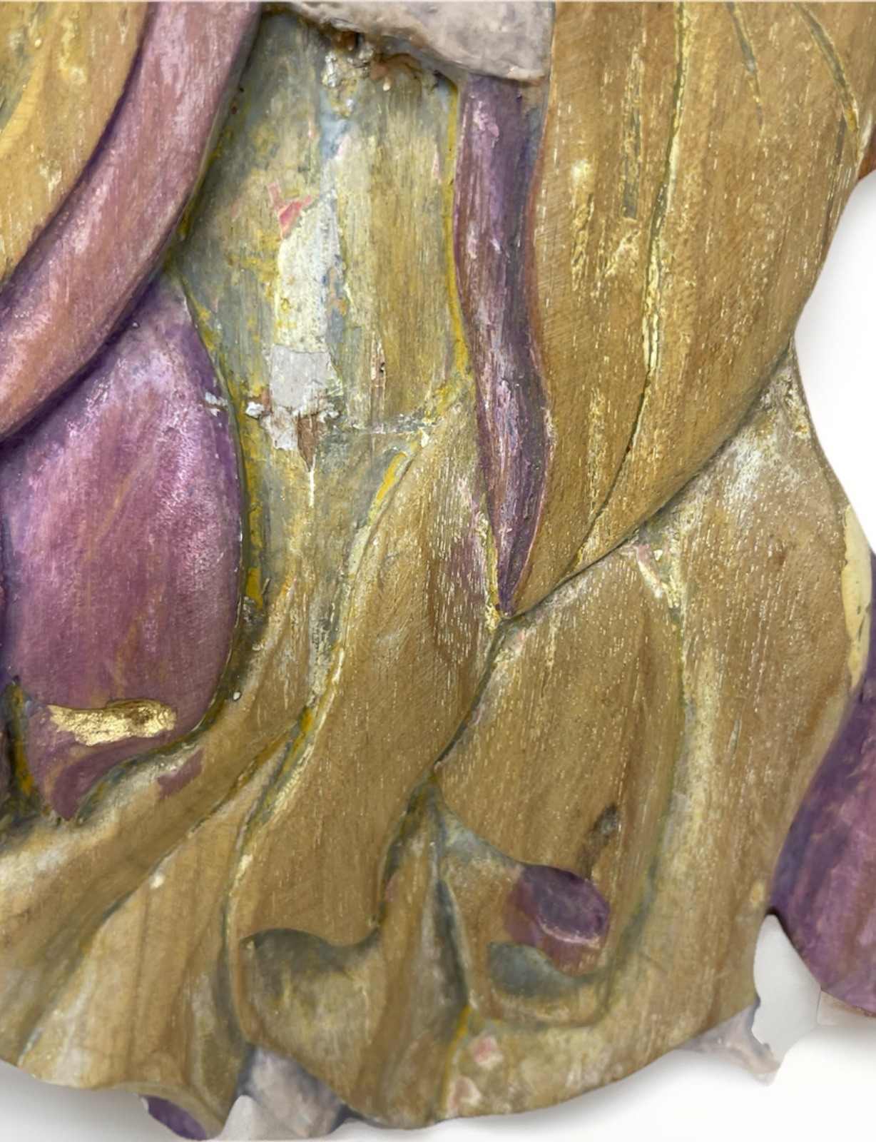 VTG Carved Wooden 13” Angel Playing Trumpet Angelic Wall Art Philippines