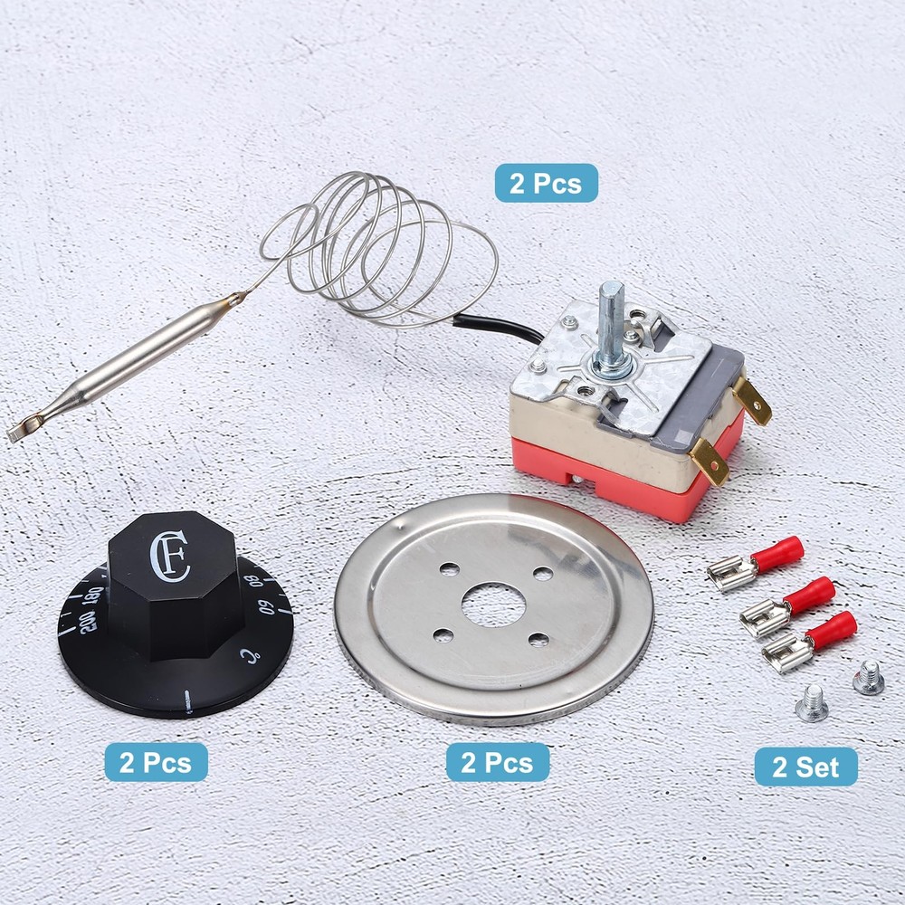MECCANIXITY 2pcs Oven Temperature Control Switch 250V, 16A 60-200°C...
