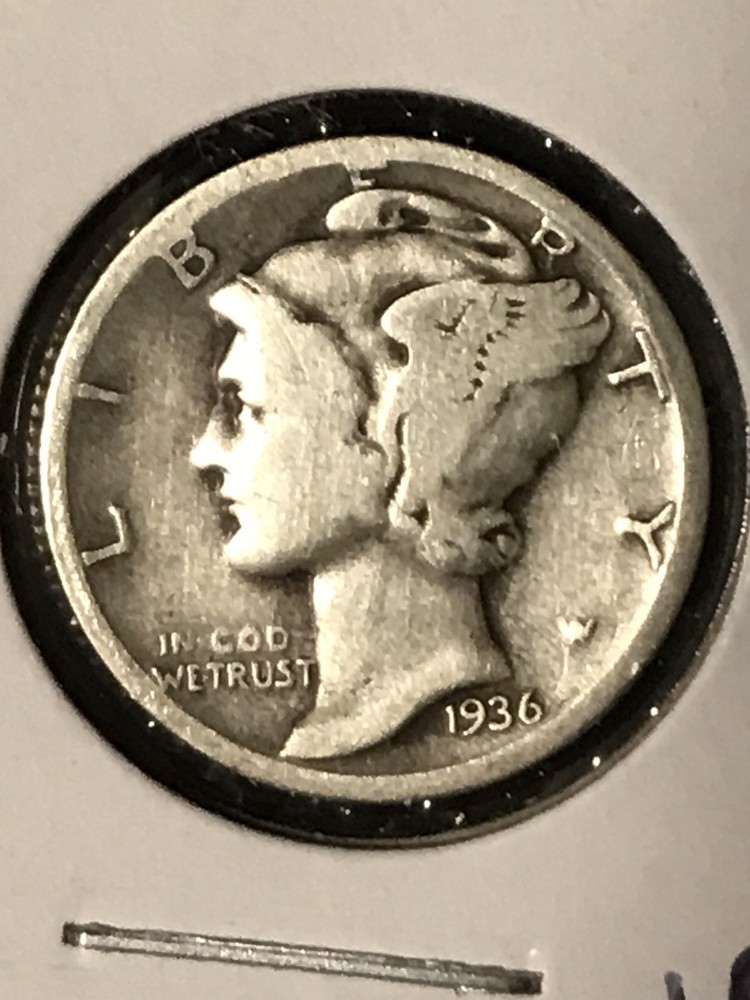 1936 Mercury Dime VG