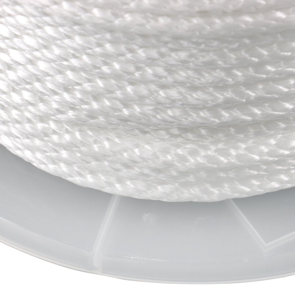 5/16 Inch 250ft White Nylon Solid Braid Rope Abrasion Resistance Multipurpose