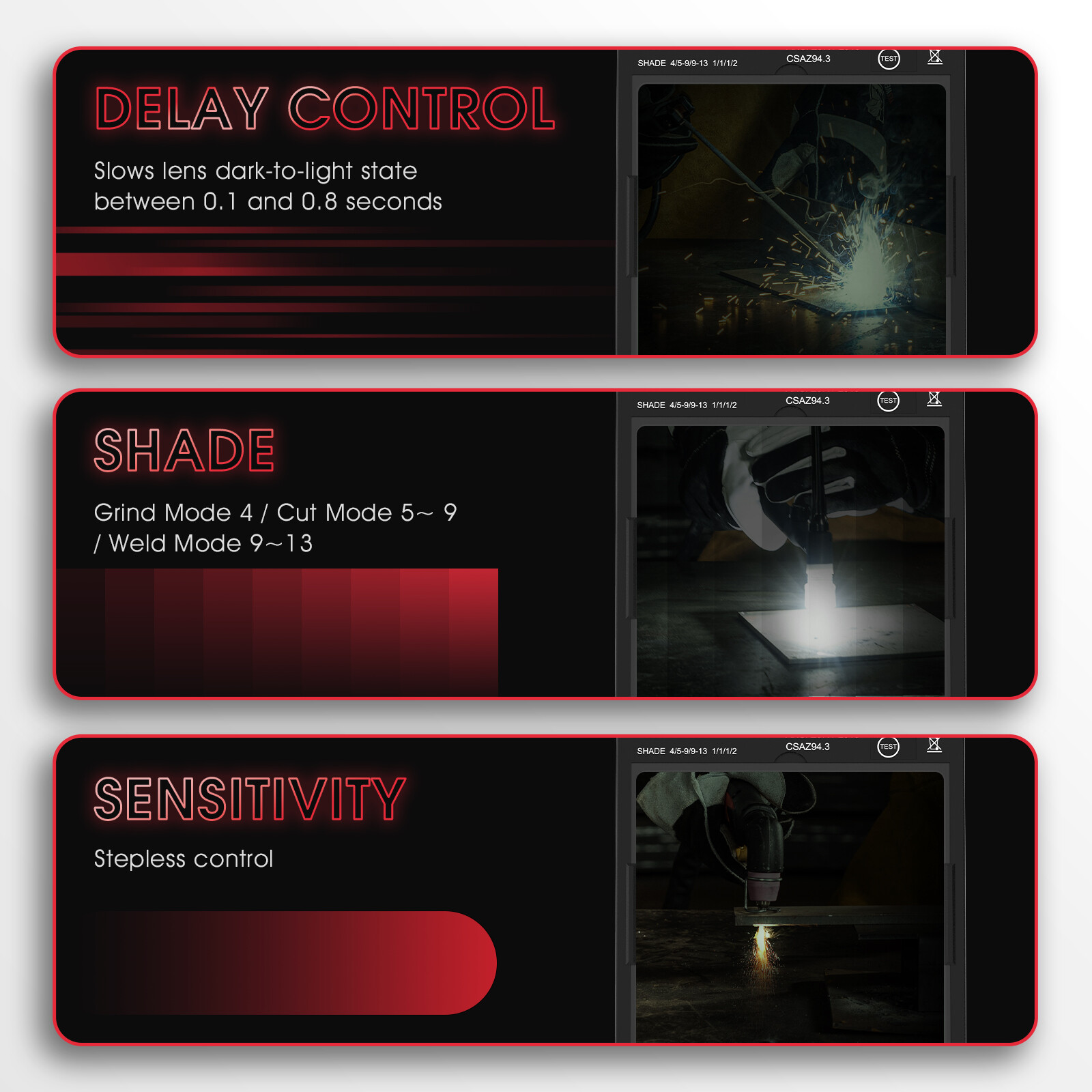 Large View Area True Color Welder Helmet Auto-Darkening Welding Helmet/Hood/Mask