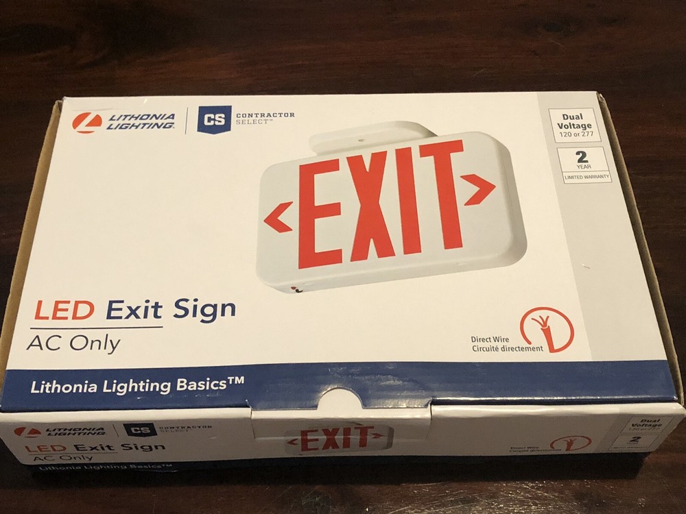 LED Exit Sign Lithonia Lighting Contractor Select AC Only New In Box
