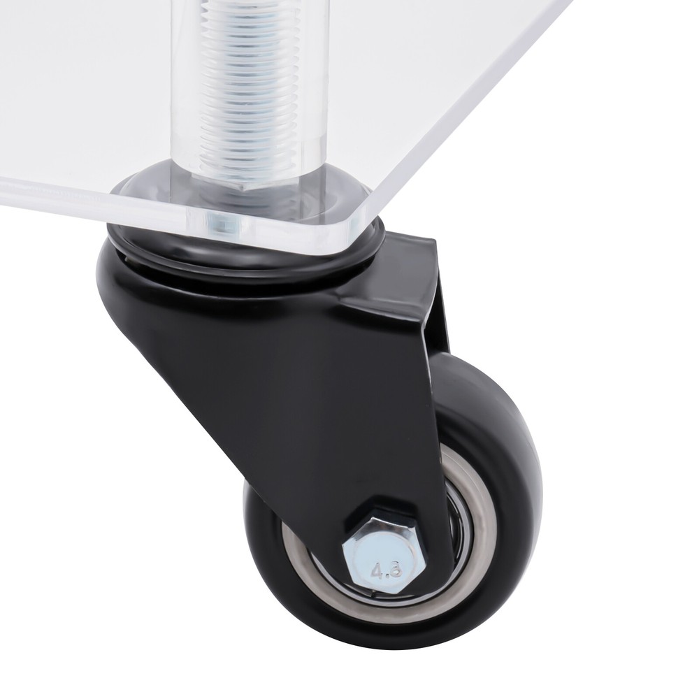 3-Tier Mobile Clear Acrylic Printer Stand Storage Shelf Printer Table on Wheel