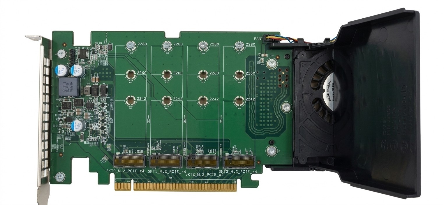 Dell DPWC400 Quad M.2 NVMe PCIe x16 Solid State Drive Adapter Card